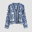 Ines Paris | Gilet femme en maille à broderie florale