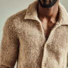 Gilet homme texturé boutonné à col rabattu