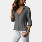 Ines Paris | Blouse femme boutonnée col ouvert, coupe fluide