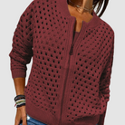 Ines Paris | Gilet Tricoté Zippé Femme en Maille Demi-Saison