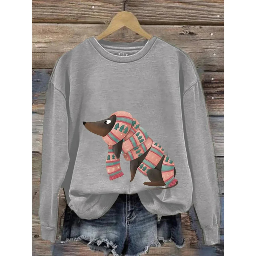 Ines Paris | Sweat Femme Motif Chien Col Rond Coupe Ample