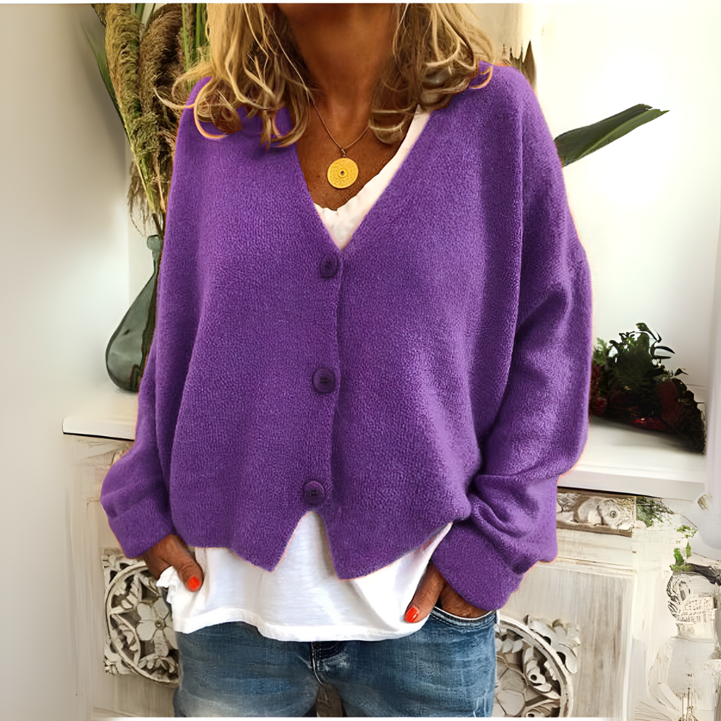 Ines Paris | Gilet femme col V boutonné coupe décontractée