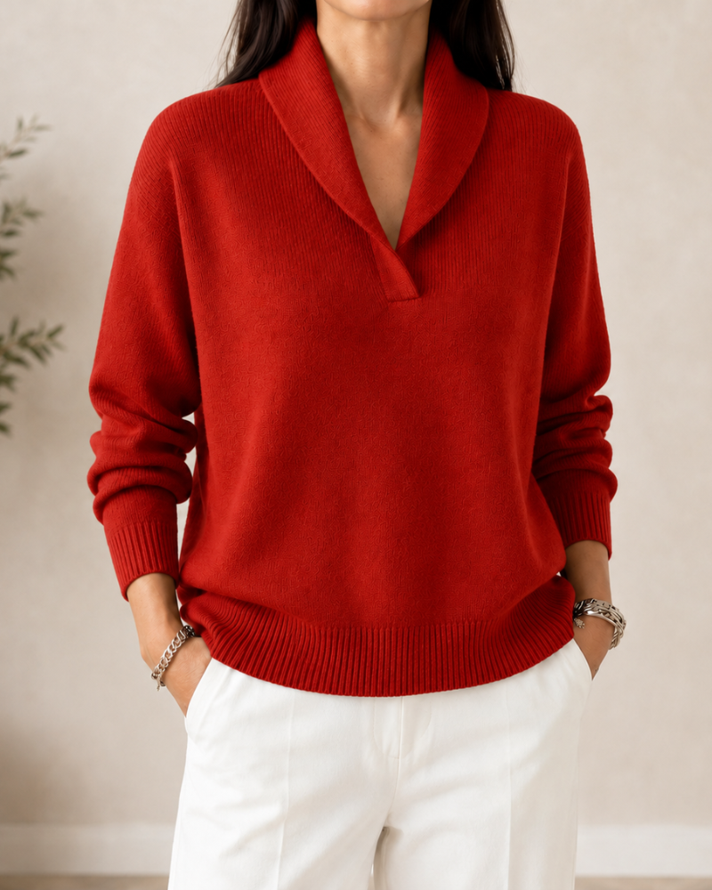 Ines Paris | Pull Col V Femme en Maille Coupe Ample