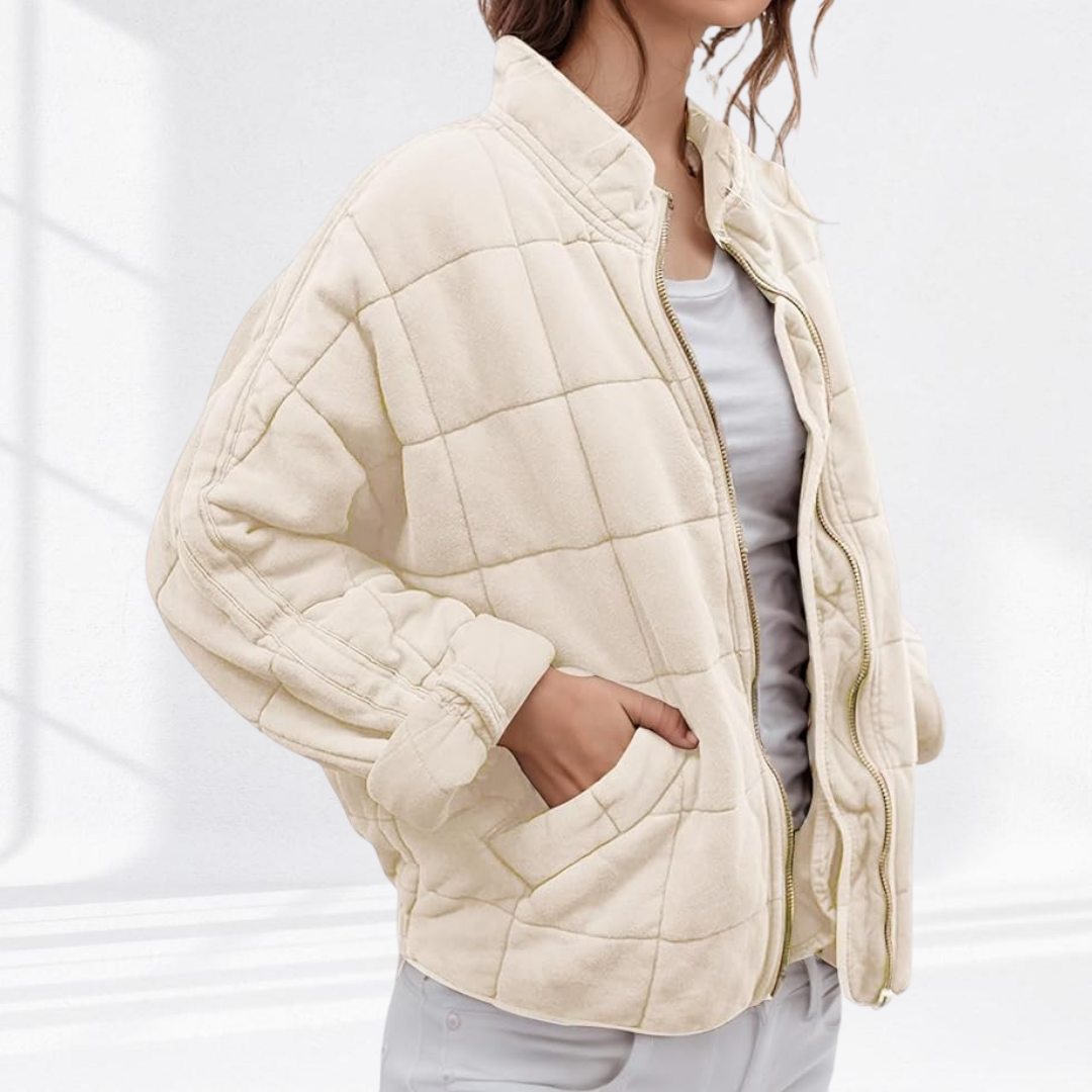 Ines Paris | Veste matelassée femme oversize, col montant zippé