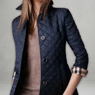 Ines Paris | Veste matelassée femme cintrée, col montant et doublure à carreaux