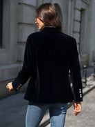 Ines Paris | Blazer velours femme cintré à boutons dorés
