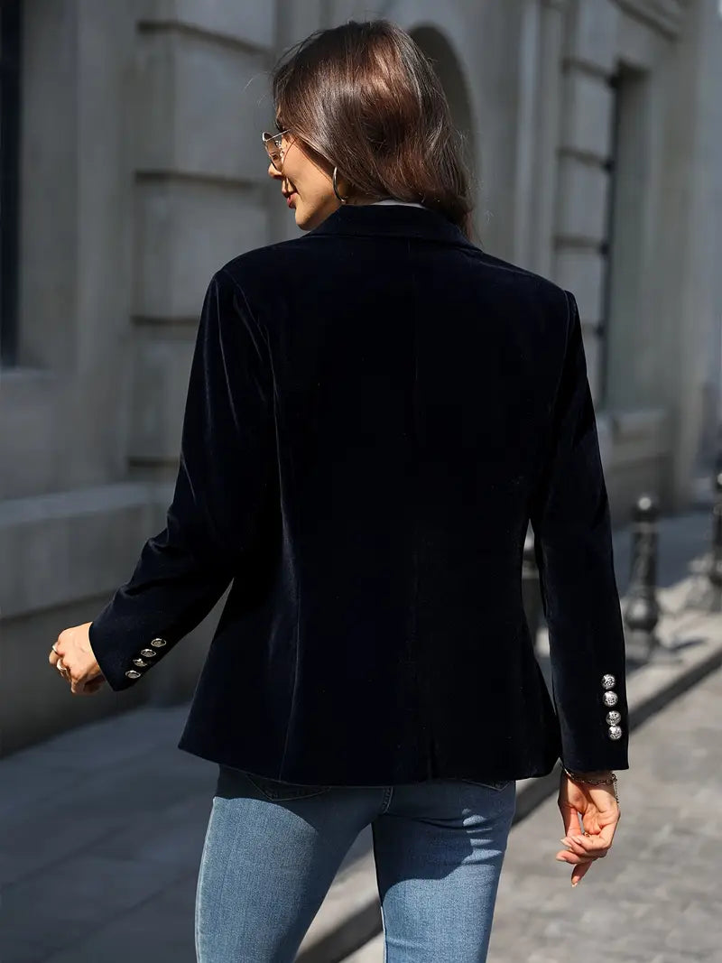 Ines Paris | Blazer velours femme cintré à boutons dorés