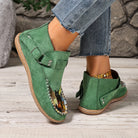 Mocassins femme imprimé chat à enfiler, bout rond et talon bas