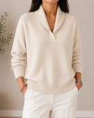 Ines Paris | Pull Col V Femme en Maille Coupe Ample