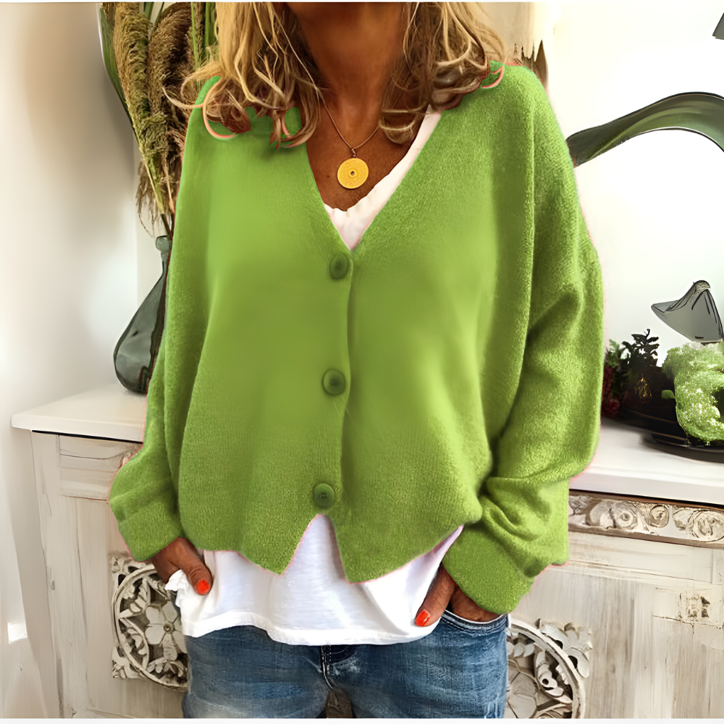 Ines Paris | Gilet femme col V boutonné coupe décontractée