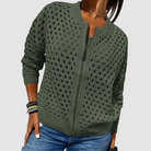 Ines Paris | Gilet Tricoté Zippé Femme en Maille Demi-Saison