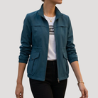 Ines Paris | Veste Utilitaire Femme Taille Ajustable Col Montant