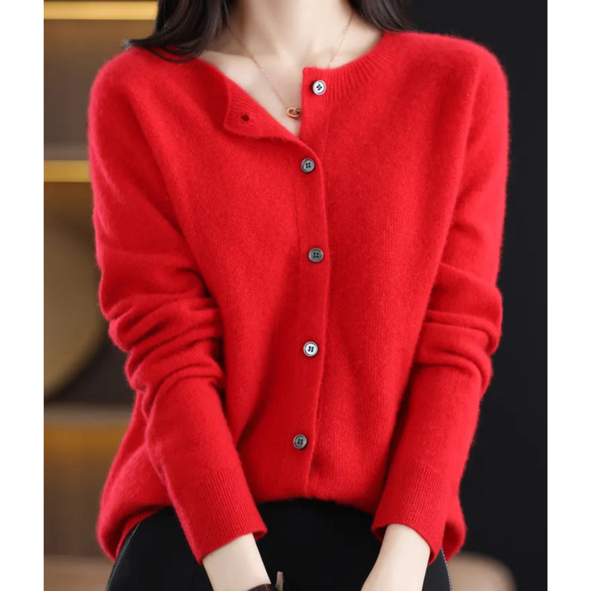 Ines Paris | Gilet en Maille Femme Col Rond Boutonné Hiver