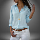 Ines Paris | Blouse femme boutonnée col ouvert, coupe fluide