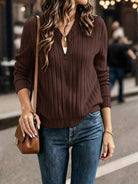 Gilet femme côtelé zippé, maille à manches longues