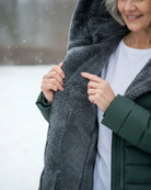 Manteau d'hiver femme doublé polaire capuche amovible