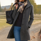 Ines Paris | Manteau classique femme effet drap de laine – Écharpe assortie