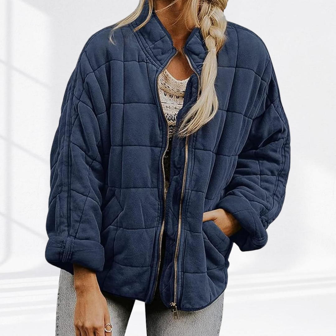 Ines Paris | Veste matelassée femme oversize, col montant zippé