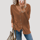 Ines Paris | Cardigan Femme Col V Boutonné en Maille