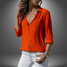 Ines Paris | Blouse femme boutonnée col ouvert, coupe fluide