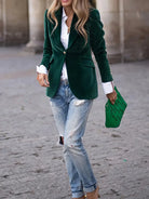Ines Paris | Blazer velours femme cintré à boutons dorés