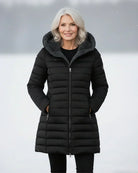 Manteau d'hiver femme doublé polaire capuche amovible