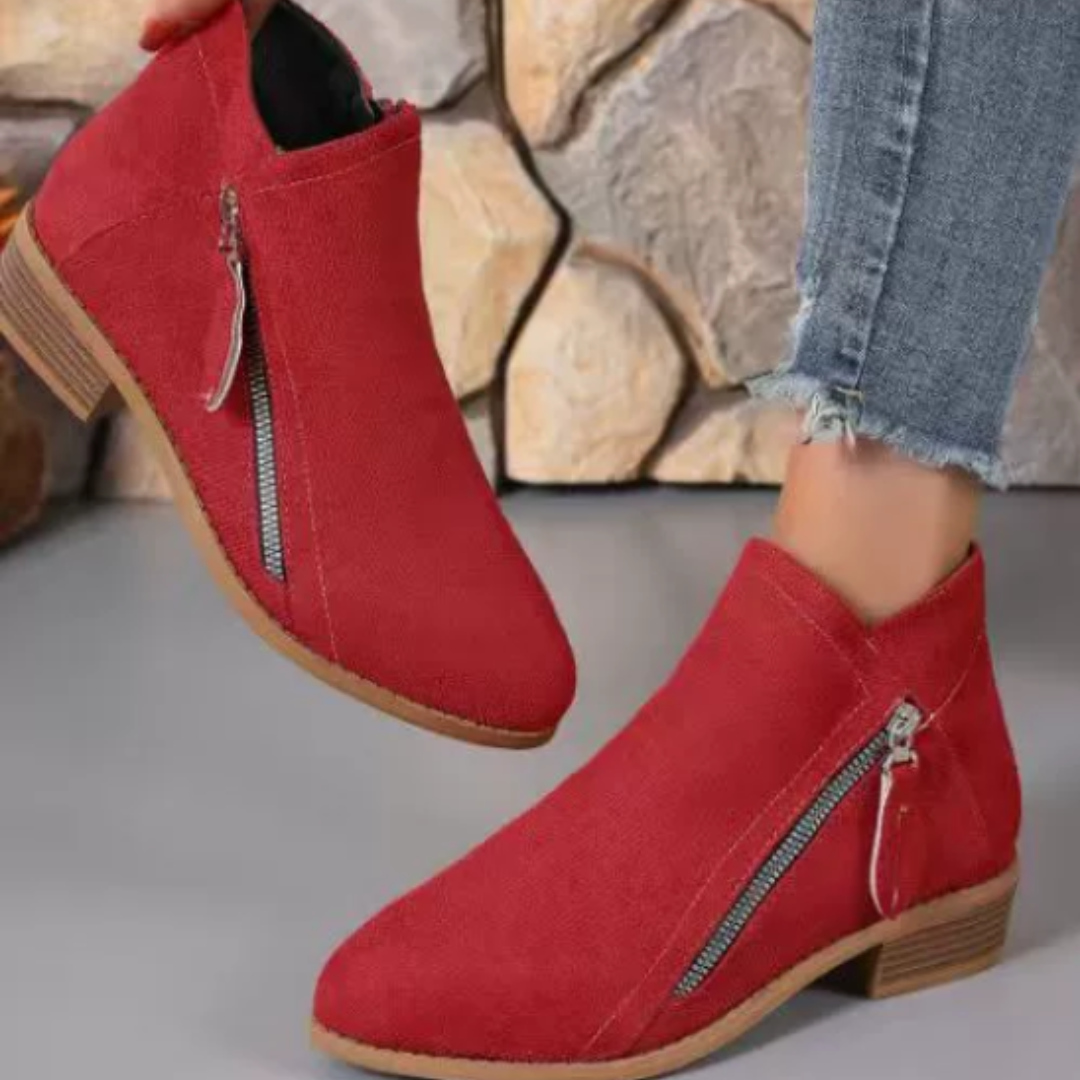 Ines Paris | Bottines femme déperlantes à zip et talon bloc