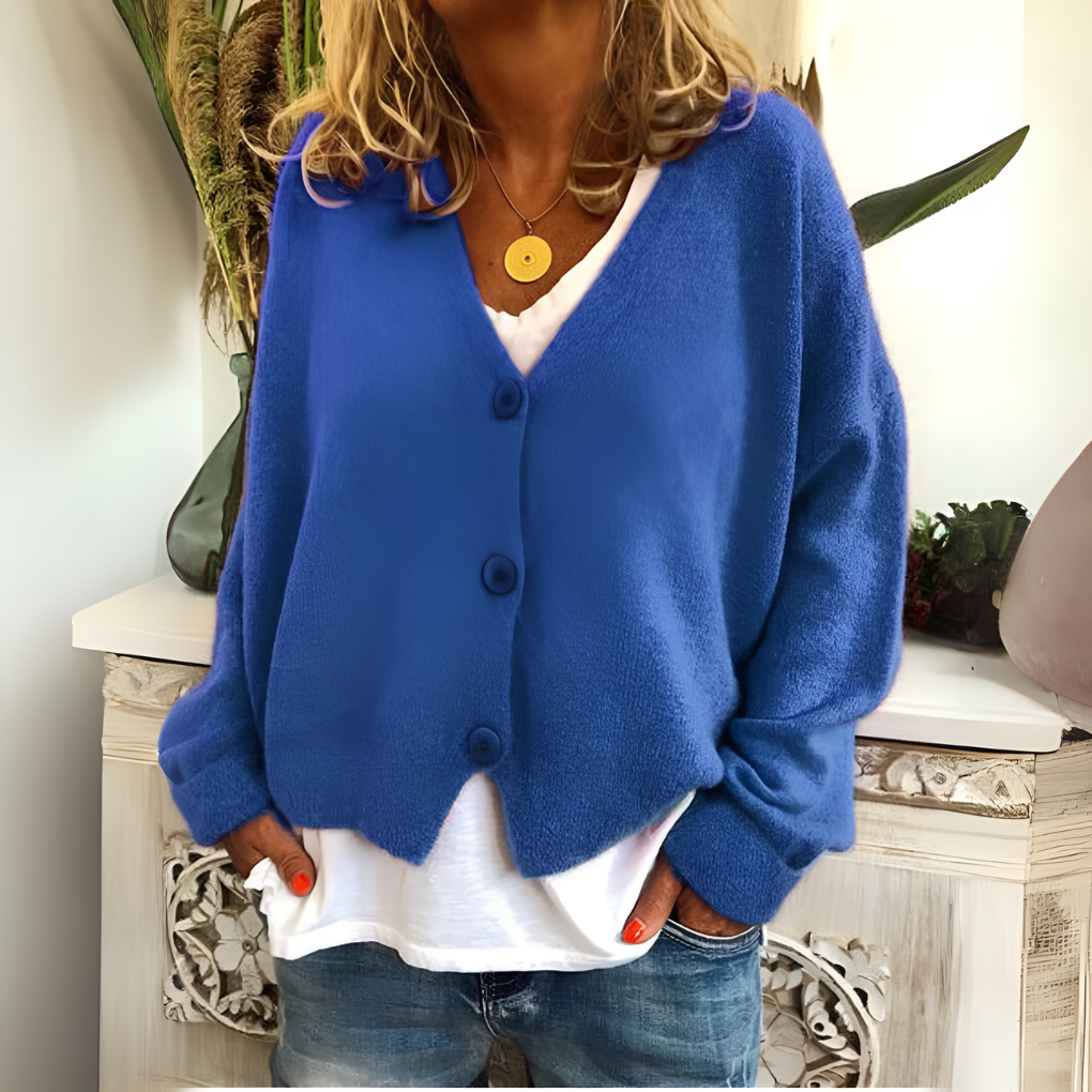 Ines Paris | Gilet femme col V boutonné coupe décontractée