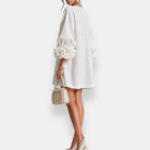 Ines Paris | Robe Fleurie Femme Fleurs en Relief Manches Ballon