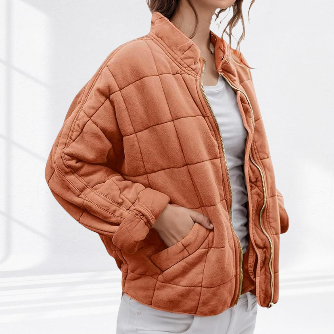 Ines Paris | Veste matelassée femme oversize, col montant zippé