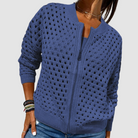 Ines Paris | Gilet Tricoté Zippé Femme en Maille Demi-Saison
