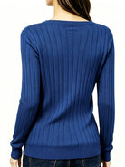 Ines Paris | Pull femme côtelé col V texture brossée