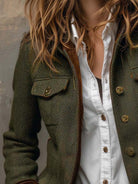 Ines Paris | Blazer femme vintage chevrons à liserés contrastants