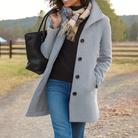 Ines Paris | Manteau classique femme effet drap de laine – Écharpe assortie