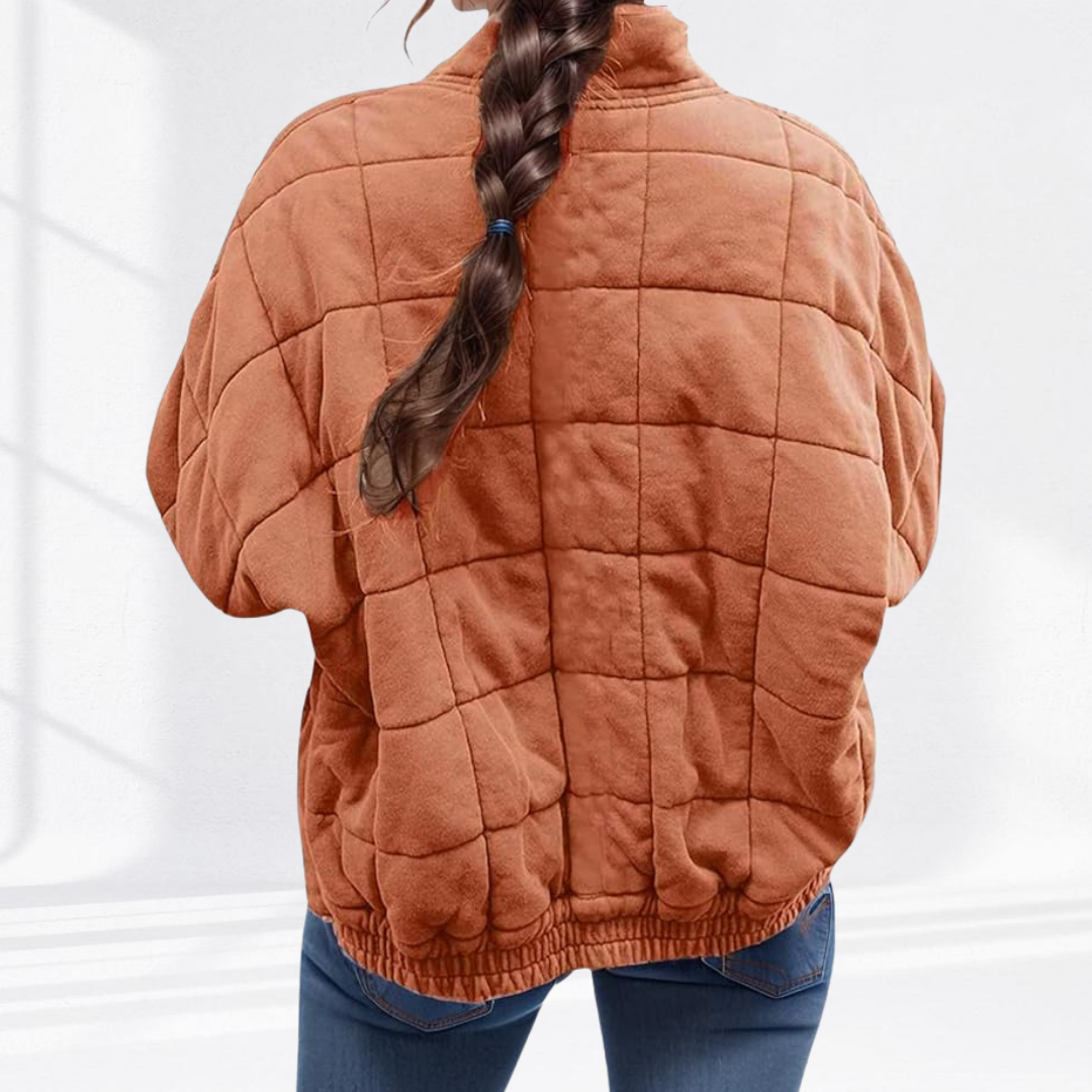 Ines Paris | Veste matelassée femme oversize, col montant zippé