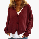 Ines Paris | Cardigan femme col V en maille douce boutonné