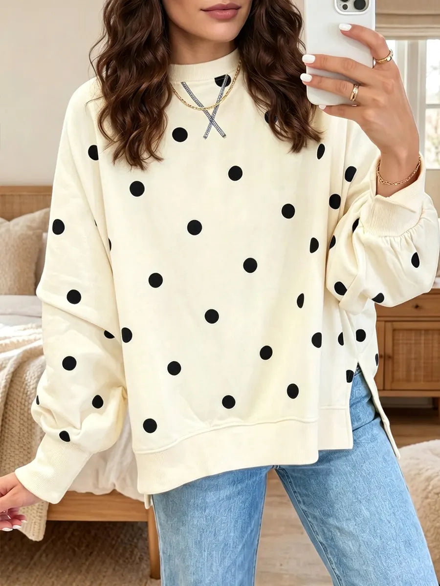 Ines Paris | Sweat femme à pois col rond coupe ample