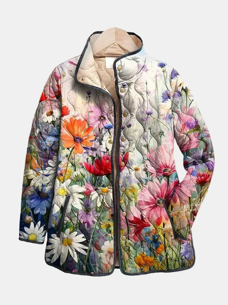 Ines Paris | Veste Matelassée Femme Imprimé Fleuri Demi-Saison