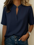 Ines Paris | Blouse femme effet crêpe à col structuré