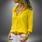 Ines Paris | Blouse femme boutonnée col ouvert, coupe fluide