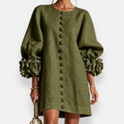 Ines Paris | Robe Fleurie Femme Fleurs en Relief Manches Ballon