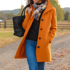 Ines Paris | Manteau classique femme effet drap de laine – Écharpe assortie