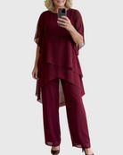 Ensemble femme blouse mousseline et pantalon large