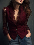 Ines Paris | Haut Style Blazer Femme Manches Semi-Transparentes