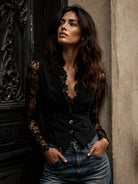 Ines Paris | Haut Style Blazer Femme Manches Semi-Transparentes