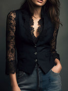 Ines Paris | Haut Style Blazer Femme Manches Semi-Transparentes
