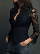 Ines Paris | Haut Style Blazer Femme Manches Semi-Transparentes