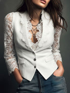Ines Paris | Haut Style Blazer Femme Manches Semi-Transparentes