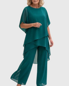 Ensemble femme blouse mousseline et pantalon large