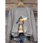 Ines Paris | Sweat Femme Motif Chien Col Rond Coupe Ample